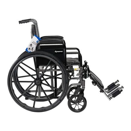 Dynarex Dynarex DynaRide S2 Wheelchair, Detachable Desk Arm & Elevating Legrest, 18inW Seat 10223